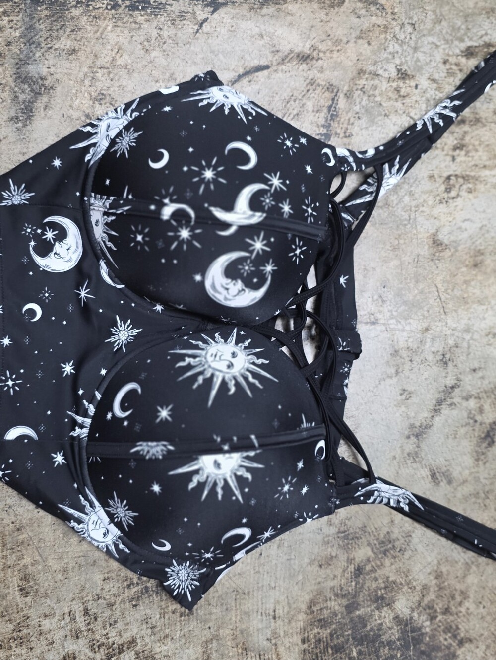 Torrid Sz 1x Plus Sun And Moon Swim Top - Picture 3 of 4